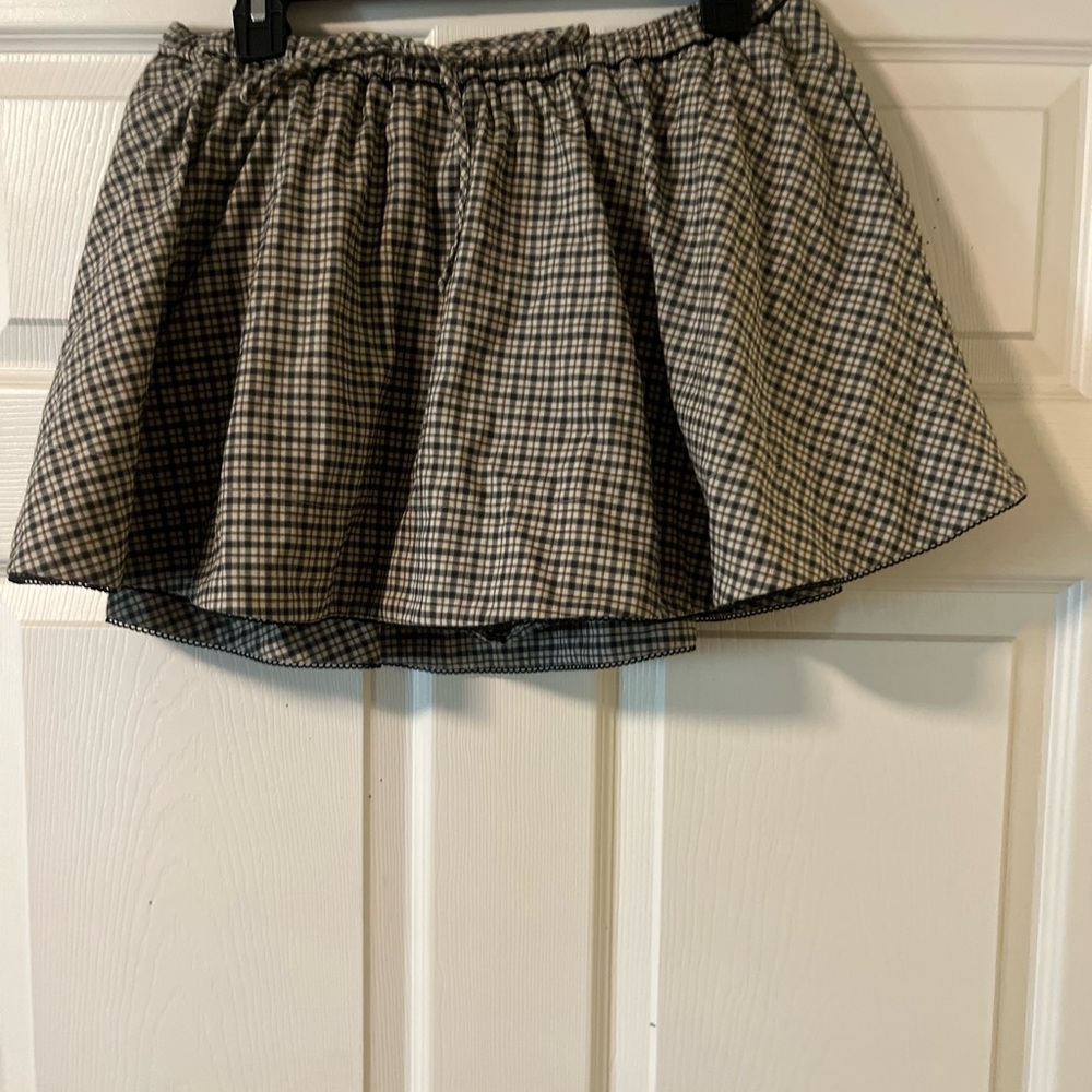 Chic Black and White Gingham Skater Skirt